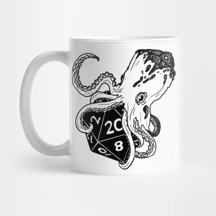 Fathomless D20: dnd 5e warlock dice Black and white Mug